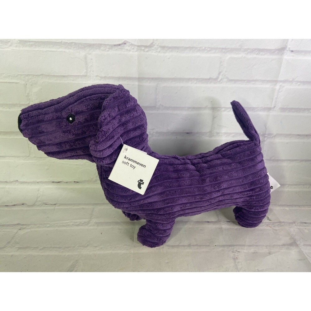 Flying Tiger Copenhagen Dachshund Hound Dog Puppy Purple Plush Stuffed Animal